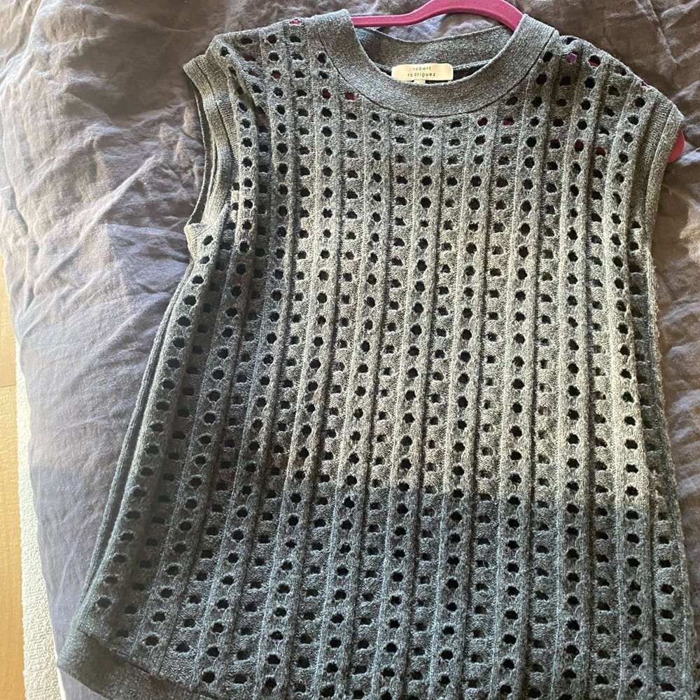 Robert Rodriguez Gray Sleeveless Sweater